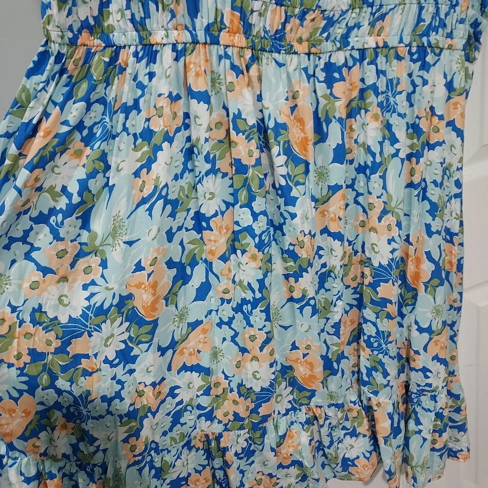 NWT Croft & Barrow Woman's Plus Blue Floral Short Sleeve A-Line Dress in Size 2X - Picture 8 of 10